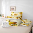 thumbnail image 6 of jejeloiu Letter Z Monogrammed Bedding Comforter Set 7-Piece,Rustic Flower Print King Bedding Sets,Retro Yellow Sunflower Bed Sheets For Child,Microfiber Room Decorative Reversible, 6 of 8