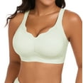 thumbnail image 2 of QYLUX Seamless Bras for Women No Underwire Scalloped Push Up Bras Soft Wireless Comfort Bralettes Full Coverage Light Green L, 2 of 6