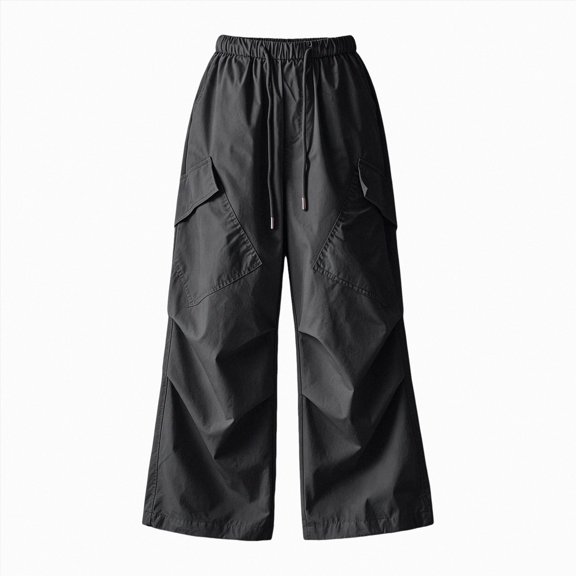 larppty Parachute Pants for Girls Y2K Cargo Trousers with Pockets Harajuku Jogger Pants Kids