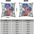 thumbnail image 5 of Patriotic Pillow Covers 18x18 USA Flag Pillow Cover 4th of July Pillow Covers Independence Day Decorations Linen Square Pillowcase for Home Couch Office Set of 2, 5 of 6