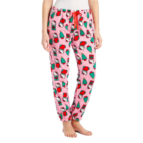 Hello Kitty - Women's Hello Kitty Christmas Fleece Pajama Pants ...