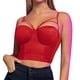 thumbnail image 1 of Playeras,Blusas y Tops,Ropa para Mujer Camisetas Sin Mangas Mujer Corsé para mujer Top Bustier Corset Top Tight Fitting Corset Tank Top Suspender Top Solid Short Fashion (Red, L), 1 of 7