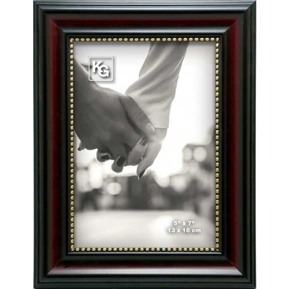 Kiera Grace Lucy Brown Plastic Gold-Beaded Wall & Tabletop Picture Frame