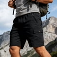 thumbnail image 3 of Cargo Shorts for Men Elastic Waist Straight Leg Loose Fit Casual Knee Length Hiking Work Shorts with Pockets, 3 of 7