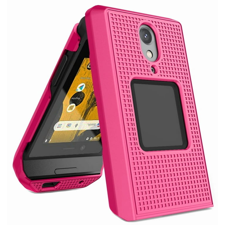 Case For AT&T Cingular Flex 2 / Cricket Debut Flex, Nakedcellphone Slim Hard Shell Protector Cover Anti Fingerprint Grid Texture U1030aa U1030ac Flip Phone