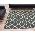 thumbnail image 5 of Handmade Wool Green Contemporary Trellis Flatweave Revesible Moroccan Rug, 5 of 5