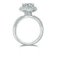 thumbnail image 3 of 1 Carat Diamond Round Cut Moissanite - Engagement Ring - Art Deco Ring - Anniversary Ring - 18k White Gold Over Silver, 3 of 4