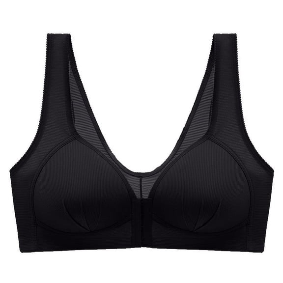 THDHVS Bras for Women,Womens Plus Size Bras,Ladies Traceless Comfortable No Steel Ring Breathable Gathering Front Opening Buckle Bra Woman Underwear