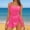 Hot Pink, variant on Women's Two Piece Swimsuit with Skirt and Removable Padded Bra - Ruching, High Cut, Adjustable Straps, Leopard Print