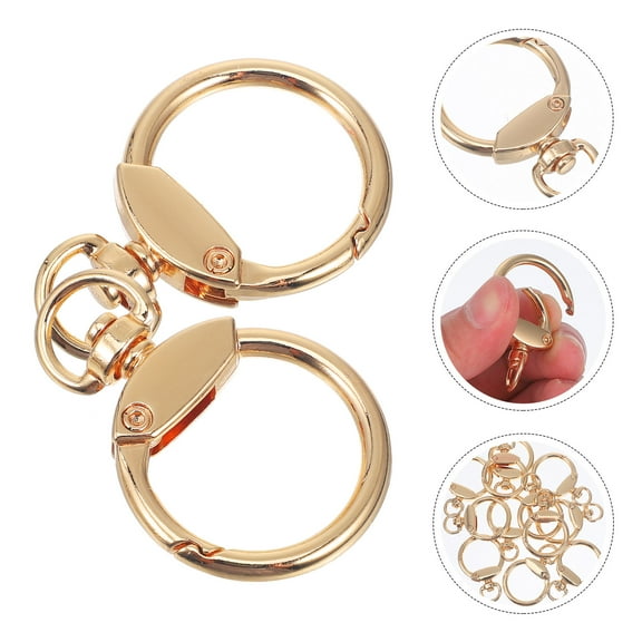 Milisten Key Organizing 12-Pcs Golden Metal Key Rings for Keys Daily Use Family