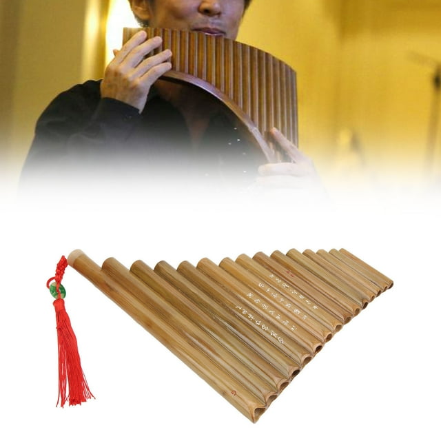 Panpipes Flute,Portable 15 Pipes G Key Chinese Traditional Musical Instrument Woodwind Instrument For Beginners