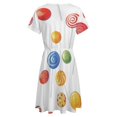 thumbnail image 5 of Candy Pattern Rainbow Lollipop Dress Summer Street Style Dresses Female Short Sleeve Printed Sundress, 5 of 7