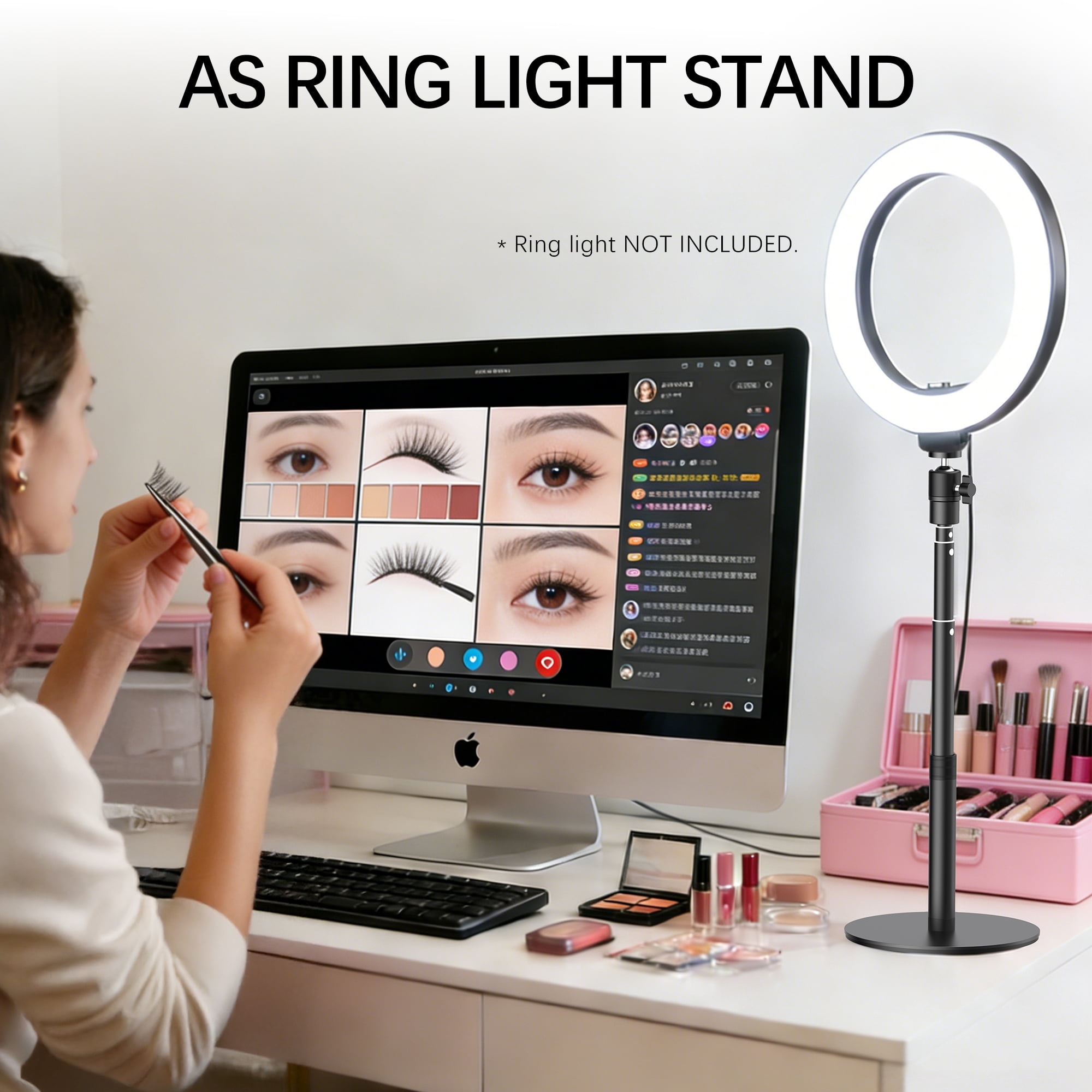 InnoGear 31" Webcam Stand with Phone Holder Telescopic Web Cam Mount Vlogging Stick for Logitech Webcam C920 C615 C920x C922 C930e C920S C960 BRIO 4K NexiGo N60 and Others