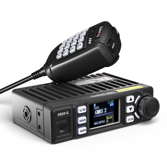 Radioddity DB20-G GMRS Mobile Radio for Car Vehicle, 20W Long Range Two Way Radio with Cigarette Lighter Plug, 500 Channels, VOX, Display Sync, for Off Road Overlanding 4x4