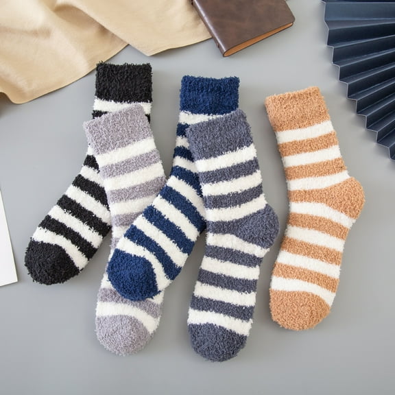 5 Pairs Fluffy Cozy Socks Warm Fuzzy Socks Soft Slipper Socks Fuzzy Winter Socks Home Sleeping Socks