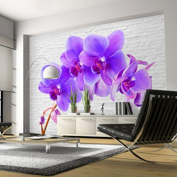 Tiptophomedecor Floral Wallpaper Wall Mural - Violet Excitation