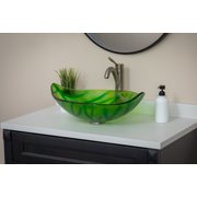 Green Leaf Shaped Vessel Sink