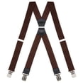 thumbnail image 2 of Buyless Fashion Heavy Duty Suspenders for Men - 48" Adjustable Straps 1 1/2" - X Back with Strong Clips - 5144-Brown, 2 of 8