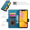 thumbnail image 3 of Compatible with iPhone XR Wallet Case, Classic PU Leather Flip Folio Case with Card Holders Kickstand [Shockproof TPU Inner Shell] Phone Cover for iPhone XR, Blue, 3 of 7