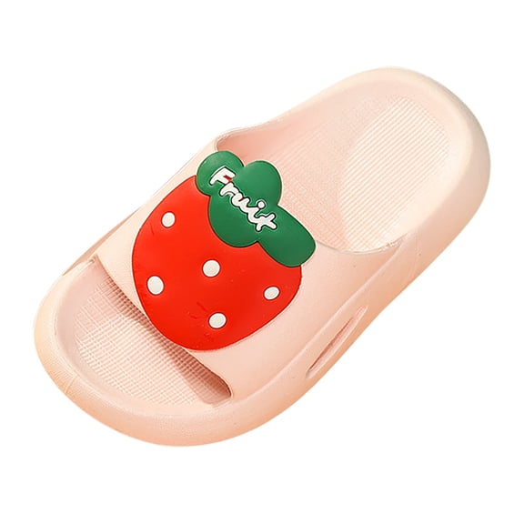 Xijirk Kids Slides Cute Pineapple Fruit Design Soft Sole Open Toe Shoes for Summer Home Indoor Play Boys And Girls,Pink,9-9.5 Years