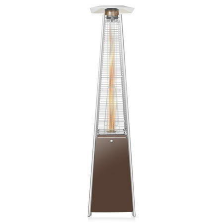 Casafield Outdoor Patio Heater with Dancing Flame in Mocha, Uses Standard 20lb LP Propane Gas Tank