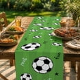 thumbnail image 4 of Cubremantel temático de fútbol 73 x 14 pulgadas, poliéster verde con estampados de campo de fútbol para fiestas, eventos, cumpleaños, decoración deportiva, 4 of 6