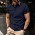 thumbnail image 2 of Lumeqa Mens Short Sleeve Contrast Trim Polo Shirt Casual Shirts for Men Slim Fit Tops for Daily Wear Office Weekend, 2 of 7