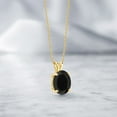 thumbnail image 4 of Gem Stone King 14K Yellow Gold Black Onyx Pendant Necklace for Women (3.00 Cttw, Gemstone December Birthstone, Oval 11X9MM, With 18 inch Chain), 4 of 4