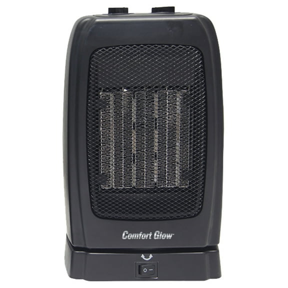 Comfort Glow 1,500-Watt-Max Portable Oscillating Ceramic Fan Heater with Thermostat, Black