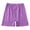 Purple, variant on Women's Plus Size Elastic High Waist Floral Print Lounge Shorts Loose Fit Knee Length Casual Sleep Bottoms with Relaxed Leg Opening