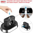 thumbnail image 3 of 2 in 1 Charger Stand Holder Compatible for Apple Watch Series 1/2 / 3/4 / 5/6 / SE, iWatch 38mm 40mm 42mm 44mm, AirPods 1/2 / 3rd Generation/AirPrds Pro (Charger not Included) (Black), 3 of 6