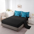 thumbnail image 5 of Feelyou Pixelated Blocks Miners Bedding Comforter Set 7pcs, Blue Abstract Full Bedding Set, 5 of 8