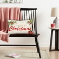 thumbnail image 3 of Christmas Throw Pillow Covers 12x20 Inch Merry Christmas Lumbar Cushion Case Decorations Farmhouse Mistletoe Holly Blessings Xmas Pillows Decorative for Sofa Winter Home Decor, 3 of 5