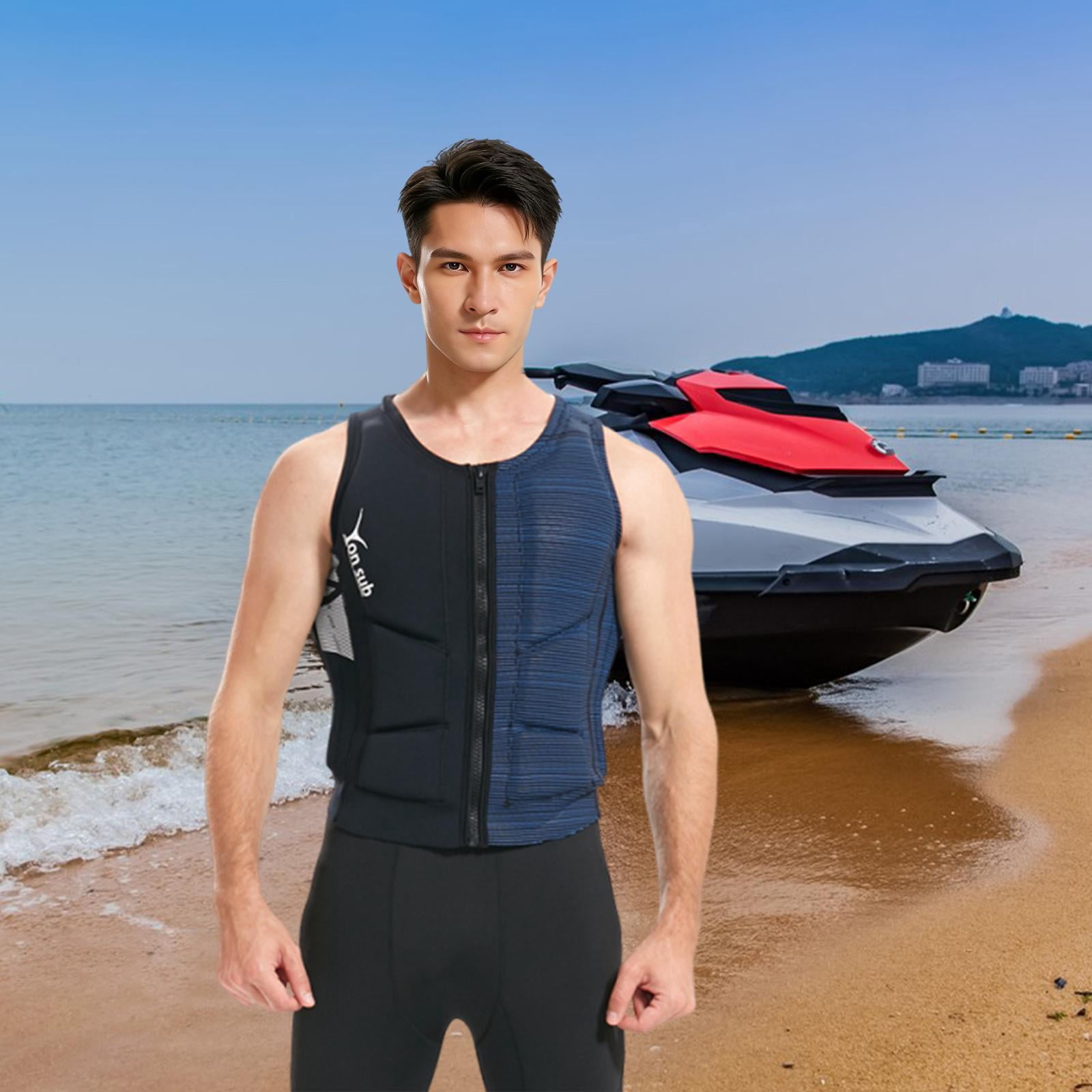 harayaa Life Vest Portable Summer Buoyancy Aid for Motorboat Paddleboarding Swimming XL blue black