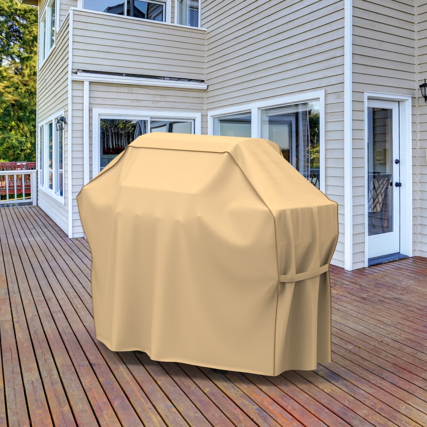 Budge Small Tan Patio BBQ Grill Cover, StormBlock™ Savanna