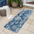 thumbnail image 6 of Runner Rug 2.62'x5.25', Navy Blue Anchor Nautical Non Slip Backing Floor Mats Soft Area Rugs, Absorbent Muddy Dirt Trapping Carpet for Entryway Hallway Kitchen Bedroom Coastal Beach Coral Starfish, 6 of 9