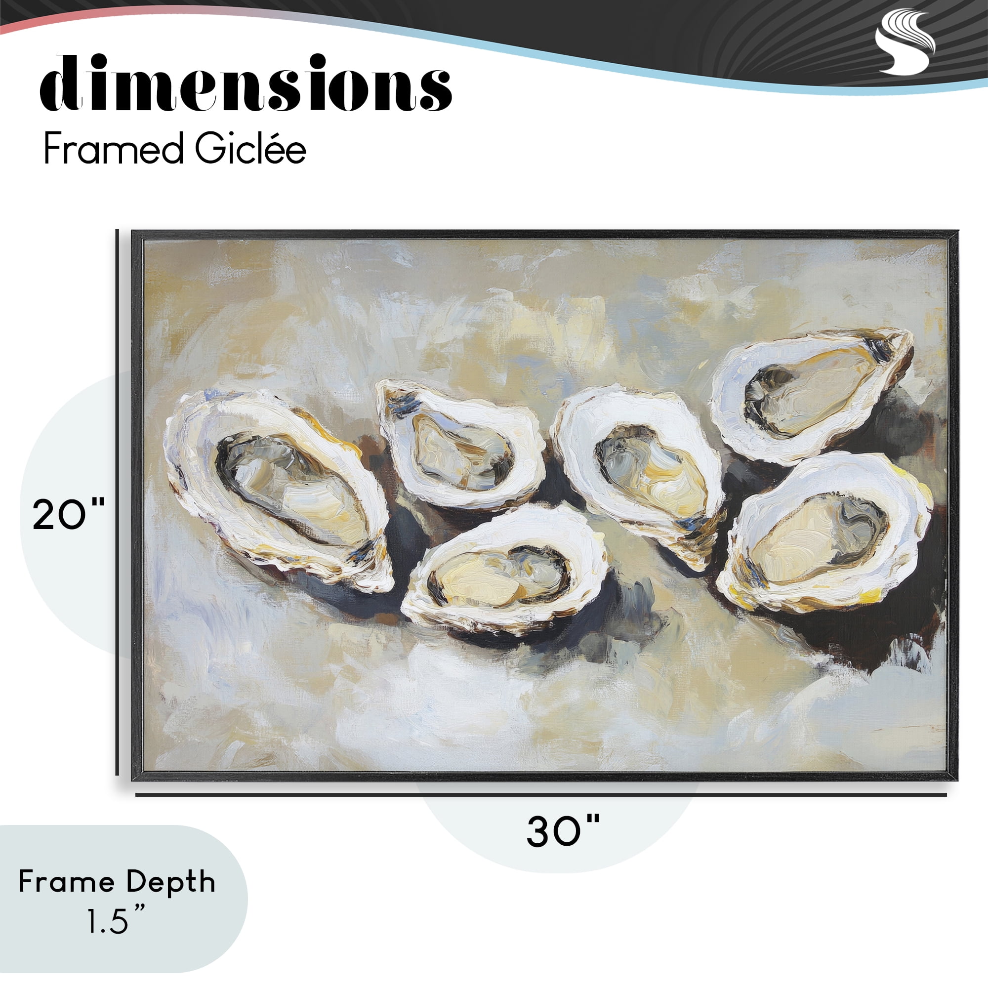 Stupell Industries Line of Oysters in Neutrals Black Framed Giclee Art, design by Sisi and Seb