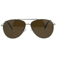 thumbnail image 1 of Mens Classic Tear Drop Metal Rim Pilots Officer Sunglasses Silver Dark Brown, 1 of 4