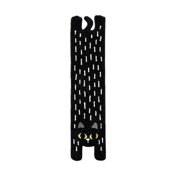 Rovga Doormats Long Cat Rug Non Bath Cat Mat For Bathroom Rug Absorbent Soft Mat For Bathroom Living Room And Bedside Thick Shaggy Shower Rug Rectangular Cat Pattern Rug,40Cmx120Cm Black Black
