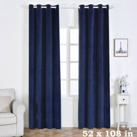 Balsacircle 52 X 108 Inch Soft Velvet Curtains Drapes Panels With
