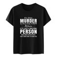 thumbnail image 1 of Gibobby Playera de Manga Corta Casual Suave Camiseta manga corta con cuello redondo y estampado letras divertidas color sólido informal para mujer(Negro,G), 1 of 3