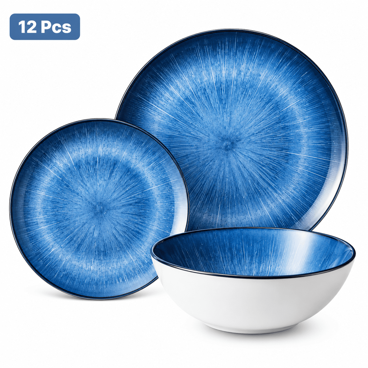 10 Strawberry Street Double Line 16 Piece Stoneware Dinnerware Set