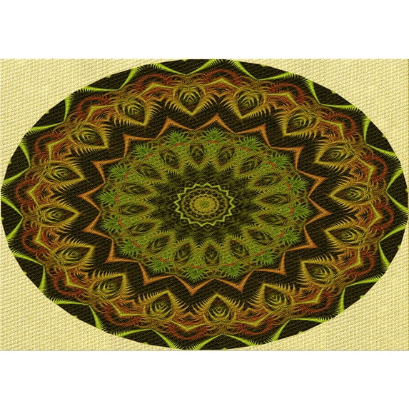 Ahgly Company Indoor Rectangle Patterned Blood Night Red Area Rugs, 6' x 9'