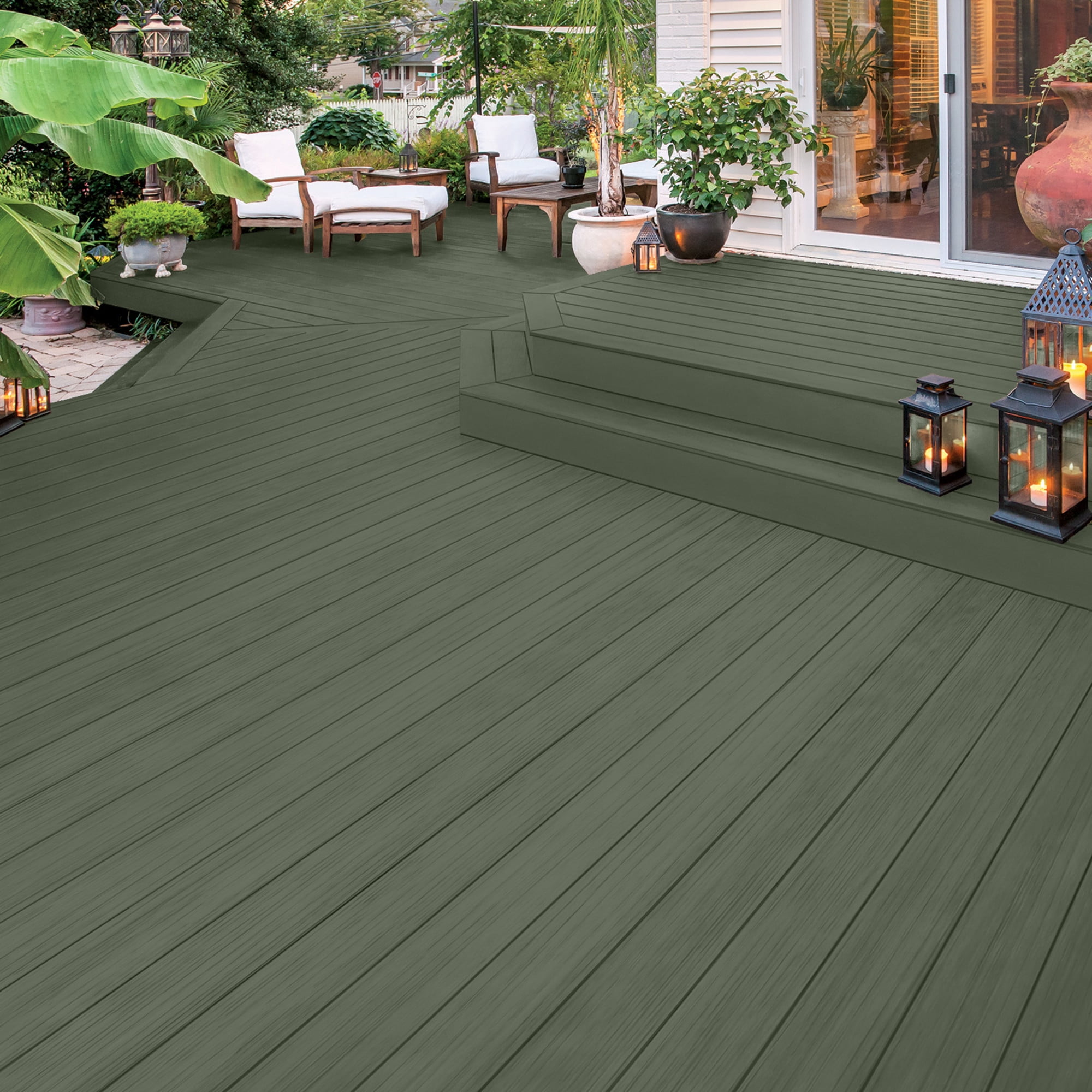 Olympic Maximum 1 GallonSC-1080 Steely Sea Solid Color Exterior Stain and Sealer in One