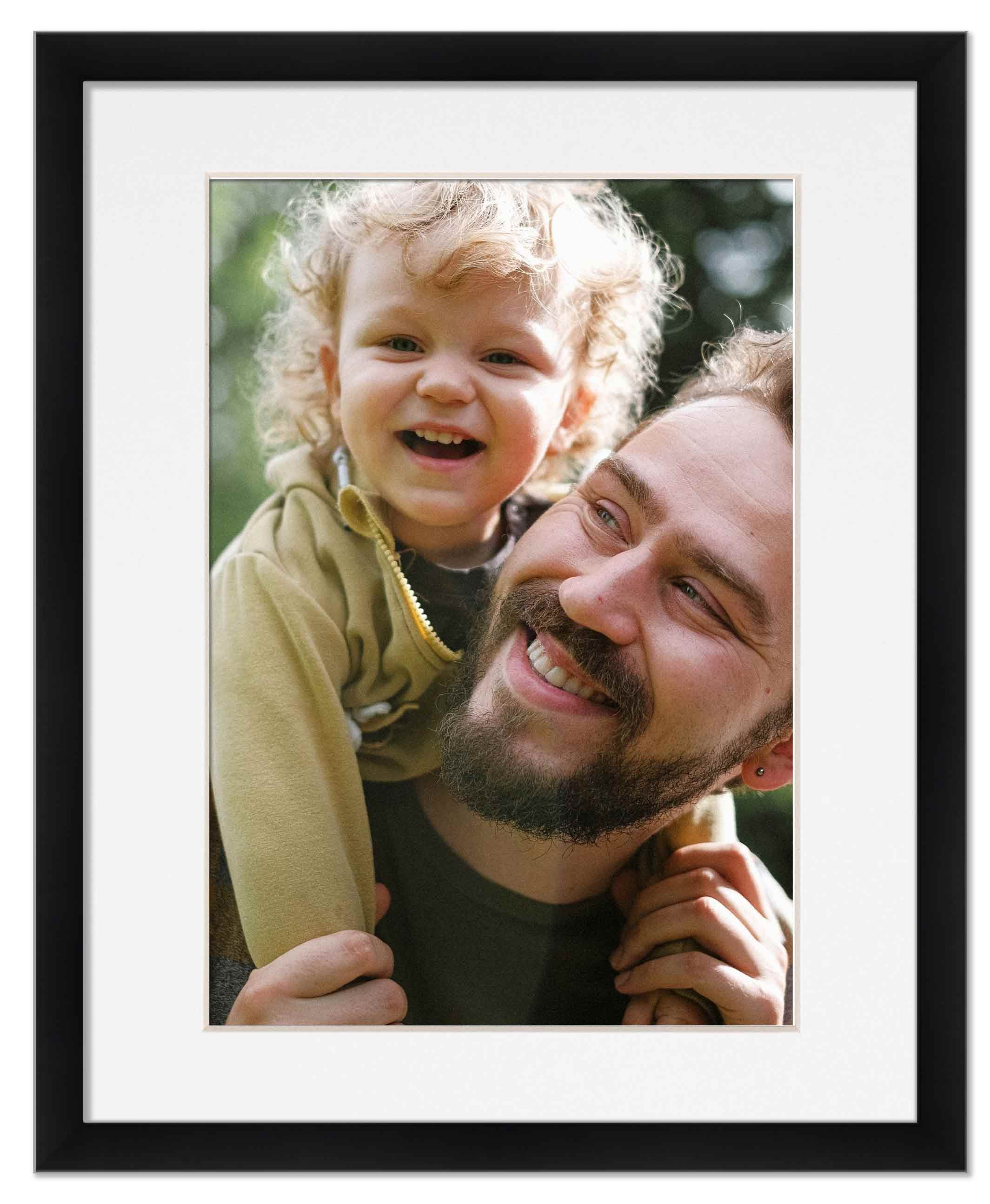 16x20 Frame Black With White Picture Mat For 16x20 Photo - Black 18x24 Frame To Display Print or