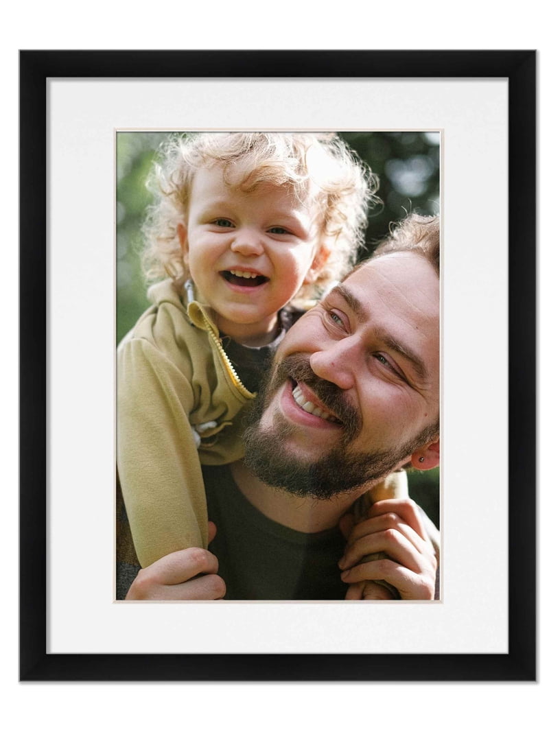 17x21 Frame Black With White Picture Mat For 17x21 Photo - Black