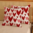 thumbnail image 2 of Valentines Day Pillow Covers 18x18 Set of 2 Valentines Decorative Pillowcase Red Pink Love Heart Valentines Throw Pillows Anniversary Mother''s Day Decor Outdoor Cushion Case for Sofa Couch, 2 of 6