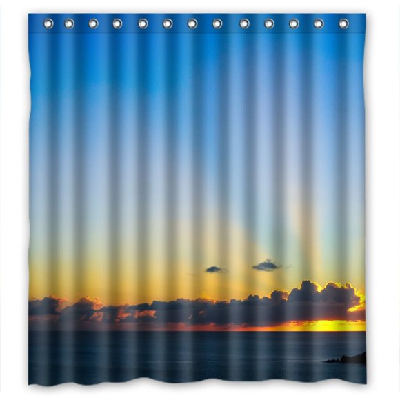 YUSDECOR Artistic The Sundowners Waterproof Shower Curtain Set with Hooks Bathroom Accessories Size 66x72 inches