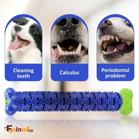 Falnatco Dog Chew FEV6 Toy Toothbrush Stick Bone Bite Tooth Brush Toy Stick for Teeth Cleaning Interactive Toys Silicone Hard Squeaky Dog Toothbrush for Training Dental Care