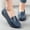 #0197-Dark Blue, variant on Women's Low Heel Oxfords, Traditional Floral Embroidered Up Front Round Toe Mules with Padded Insole, Contrast Stitch Platform Comfortable Shoes, Versatile Everyday Work Weekend Style Gift